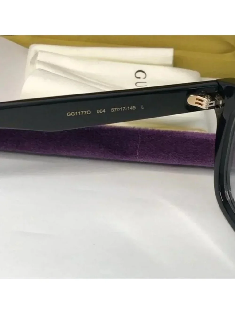 💯 - New Authentic Gucci GG1177O Eyeglasses 004 - Black - Transparent - Picture 4 of 8